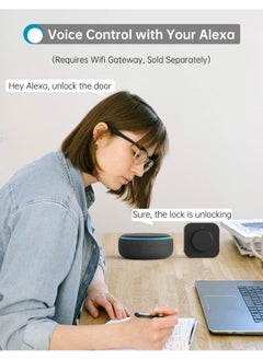 نوميريجان قفل ذكي، قفل باب ذكي، قفل باب دخول بدون مفتاح متوافق مع Alexa & Google، قفل باب بصمة الإصبع، مسمار إلكتروني بلوتوث، سهل التركيب للباب الأمامي، المنزل، المكتب، Airbnb  - Image 5