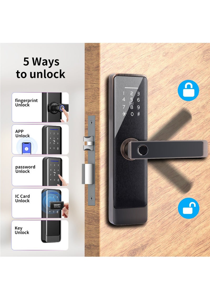 Nomeregan - Smart Lock, Smart Door Lock, Keyless Entry Door Lock Compatible with Alexa & Google, Fingerprint Door Lock, Bluetooth Electronic Deadbolt, Easy Installation for Front Door, Home, Office, Airbnb - Image 1