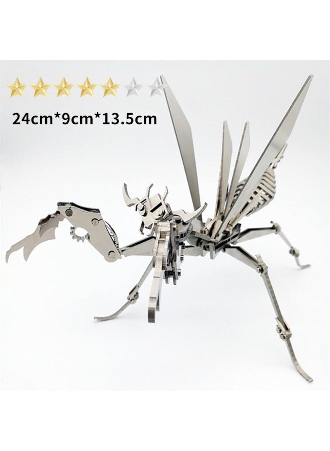 Steel Warcraft 3D Metal Jigsaw Puzzle Assembled Model Stall Adult Children Handmade DIY Gift Educational Toys-Color:[Mantis Beast] Diy - Image 1