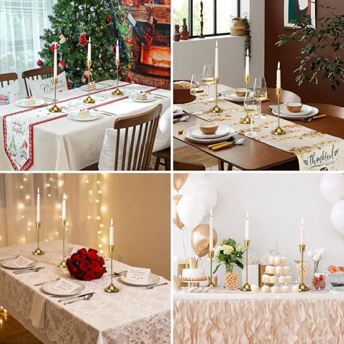Tunyet Candlestick Holders, 6PCS Metal Taper Candle Holder, Brass Gold Candle Holders for Candlesticks, Candle Holder for Wedding Fireplace Mantel Housewarming Gift - Image 5