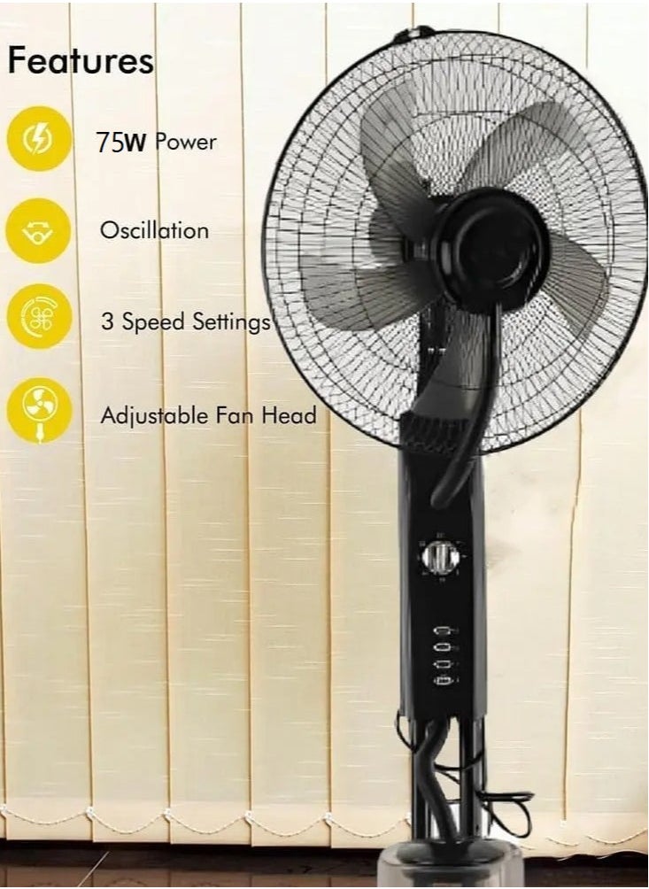 Denx - Anion mist spray fan 75W,with 4L Water Tank and Remote Control, Adjustable Height Low Noise Mist Fan, 3 Speed ​​Fan - Image 1