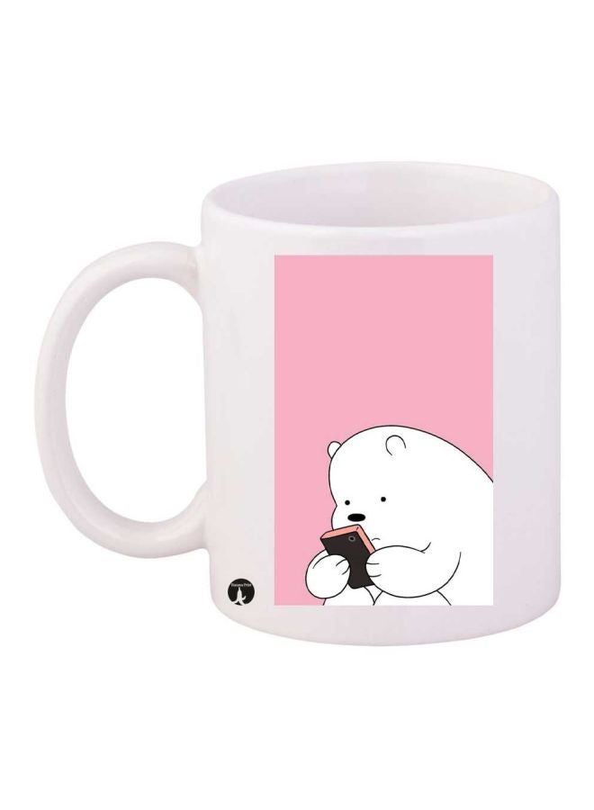 RYN We Bare Bears Printed Mug White/Pink/Black Standard Size
