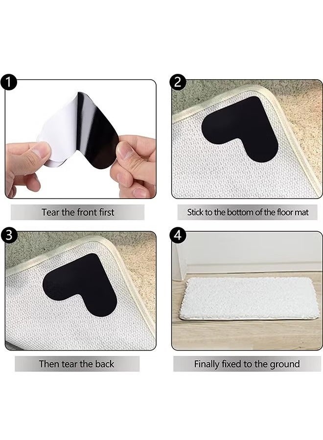 rocooart 16 Pcs Double Sided Non-Slip Grippers for Rugs, Curling Rug Tape Grippers for Hardwood Floors, Corner Side Gripper for Hardwood Floors and Tile (Black) - Image 5