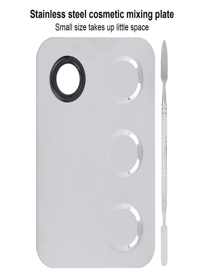Glamezone Stainless Steel 5 Holes Makeup Palette Nail Art Polish Mixing Plate Cosmetic - Image 4