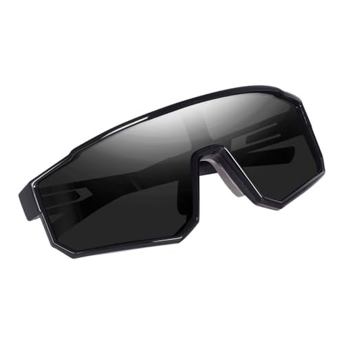 Dervin One Piece Shield Sports Oversized Visor Polarized Sunglasses for Men Women, Outdoor Cycling Hiking Fishing Sunglasses (Black) - Image 3