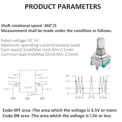 DIYhz 10 Pcs EC11 Rotary Encoder Dode Switch Audio Digital Potentiometer with Switch - 15MM - Image 4