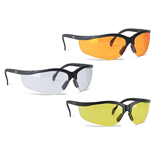 Walker's Sport High-Grade Polycarbonate Lenses Half Frame Soft Rubber Nose Piece Adjustable Safety Shooting Glasses, Yellow - Image 5