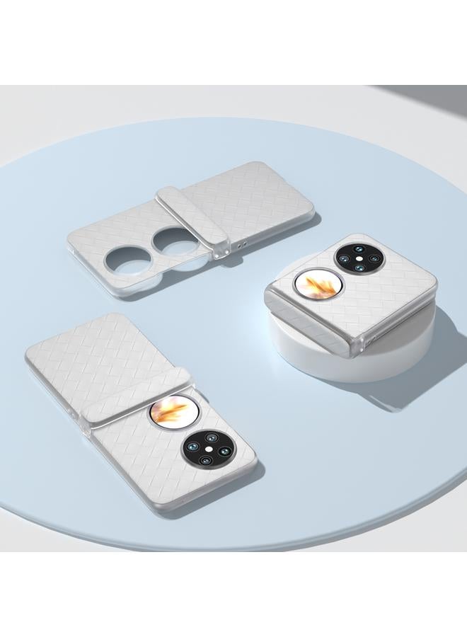 Zaboon Case For Huawei Pocket 2 3 in 1 Woven Texture Frosted Translucent Frame PU Phone Case - Image 4