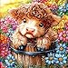 MINIWAN Highland Cow 500 Piece Puzzles for Adults Cute Cow Flower Animal Jigsaw Puzzles 500 Pieces Difficult Unique Family Challenging Puzzle 20x20 - Image 2
