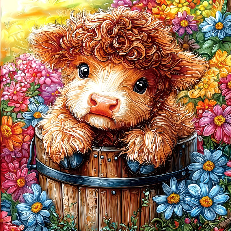 MINIWAN Highland Cow 500 Piece Puzzles for Adults Cute Cow Flower Animal Jigsaw Puzzles 500 Pieces Difficult Unique Family Challenging Puzzle 20x20 - Image 3