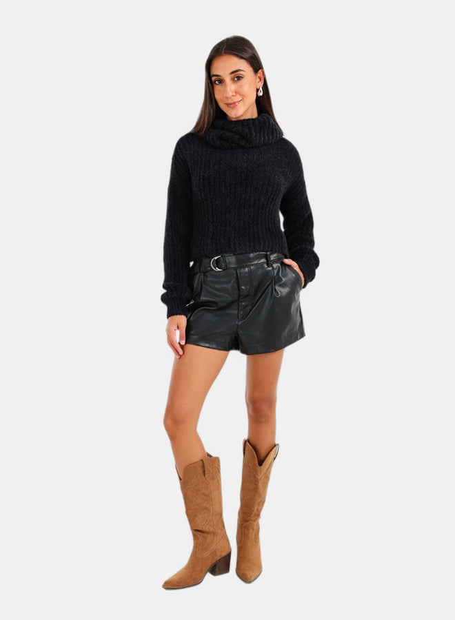 Carina Cropped Cowl Neck Pullover - Image 5