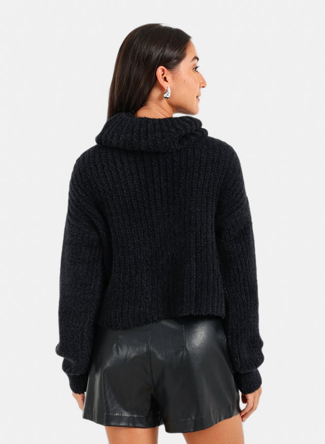 Carina Cropped Cowl Neck Pullover - Image 4