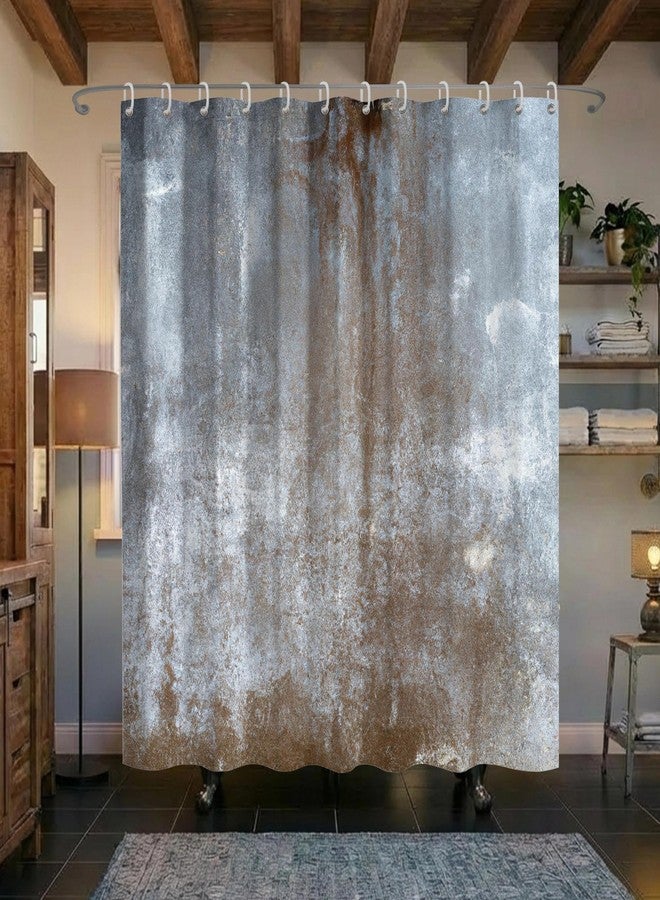 TSLOVER Industrial Brown Grey Shower Curtain,Rustic Abstract Shower Curtains,Vintage Minimalist Waterproof Polyester Farmhouse Bathroom Decor with Hooks,72x72 in - Image 1