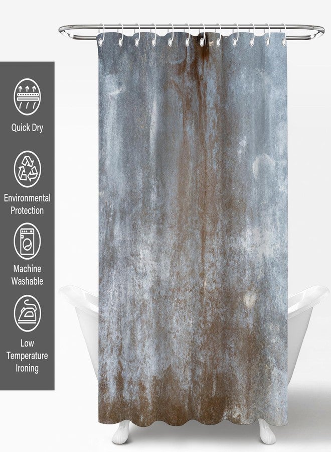 TSLOVER Industrial Brown Grey Shower Curtain,Rustic Abstract Shower Curtains,Vintage Minimalist Waterproof Polyester Farmhouse Bathroom Decor with Hooks,72x72 in - Image 3