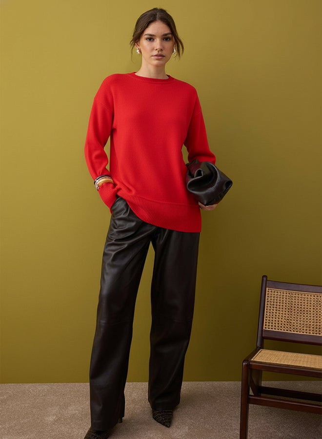 trendyol Red Piped Knitwear Sweater - Image 5