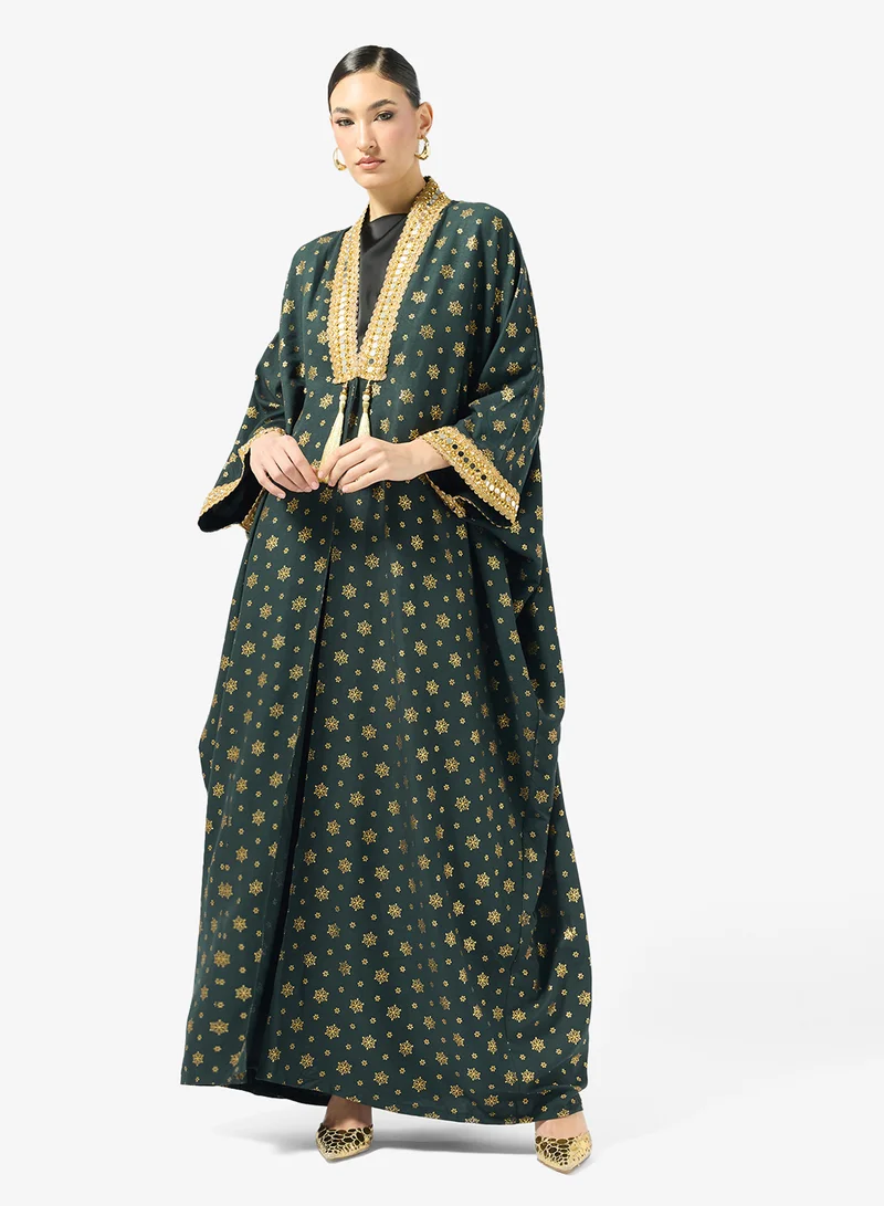 Golden Printed Abaya