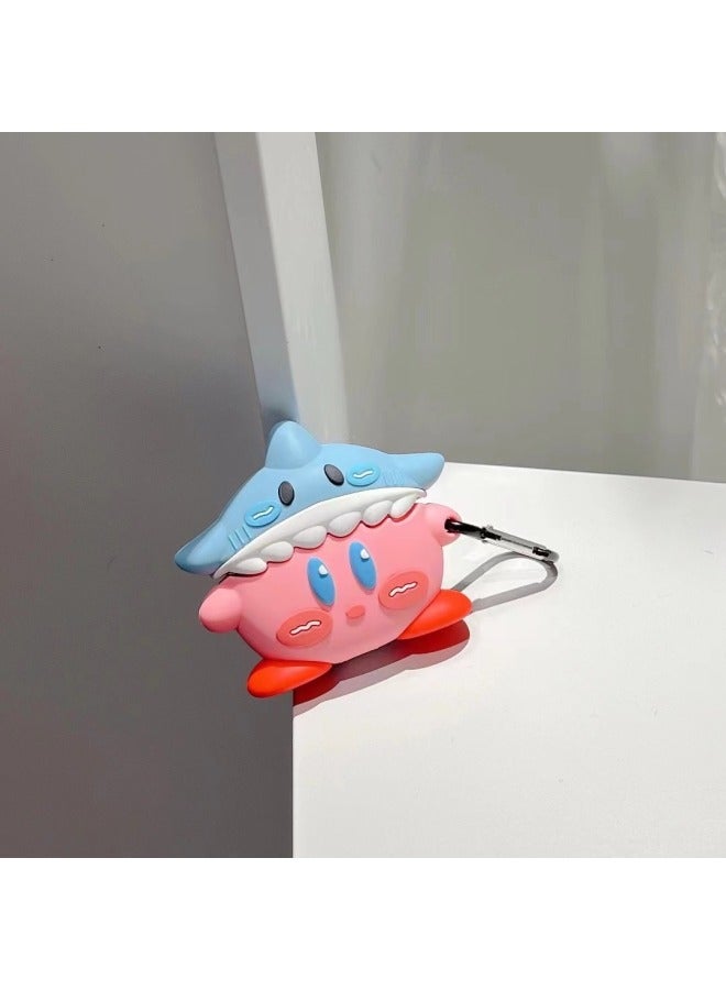 For XiaomiBuds5Pro Headset Protective Cover Cartoon Silicone Soft Case Creative Noise Reduction For XiaomiWireless Bluetooth-color:Silicone Soft Shell-shark Kirby-Model:For XiaomiBuds 5 (headphone Cover)  - Image 1