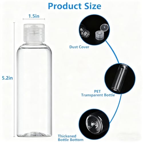 DTDNZKN 14 Pack Travel Bottles for Toiletries - TSA Approved Leak-Proof Squeezable Containers for Shampoo, Conditioner, Lotion, and Body Wash - Convenient and Practical Travel Accessories - Image 3