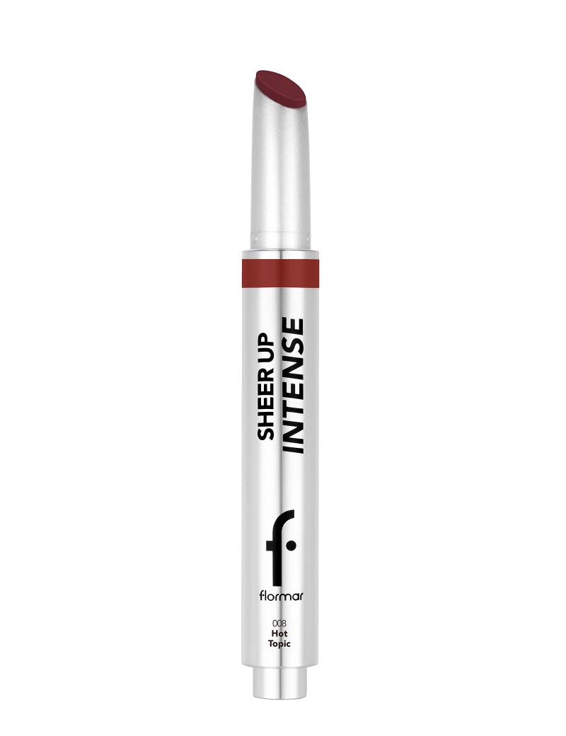 فلورمار Sheer Up Intense Lipstick, High-Shine Glossy Lip Color, Hydrating Non-Sticky Buildable Lip Stick – 008 Hot Topic HOT TOPIC - Image 1