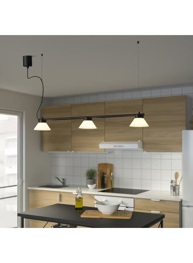 Pendant lamp with three bulbs, black/white - Image 3