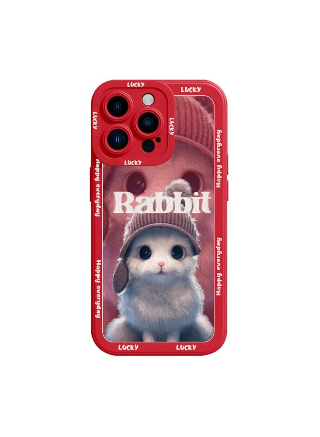 S-TOP Case For iPhone XS Max Liquid Silicone Oil Painting Rabbit Phone Case - Image 1