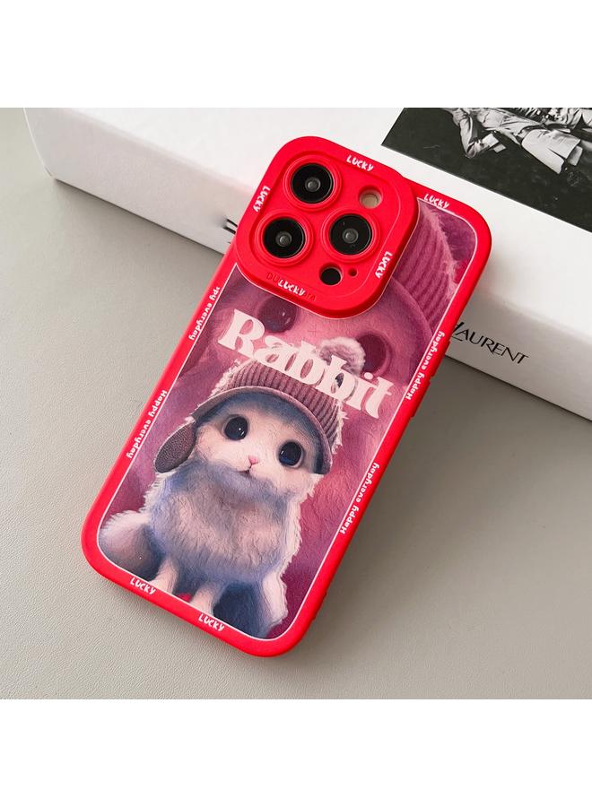 S-TOP Case For iPhone XS Max Liquid Silicone Oil Painting Rabbit Phone Case - Image 2