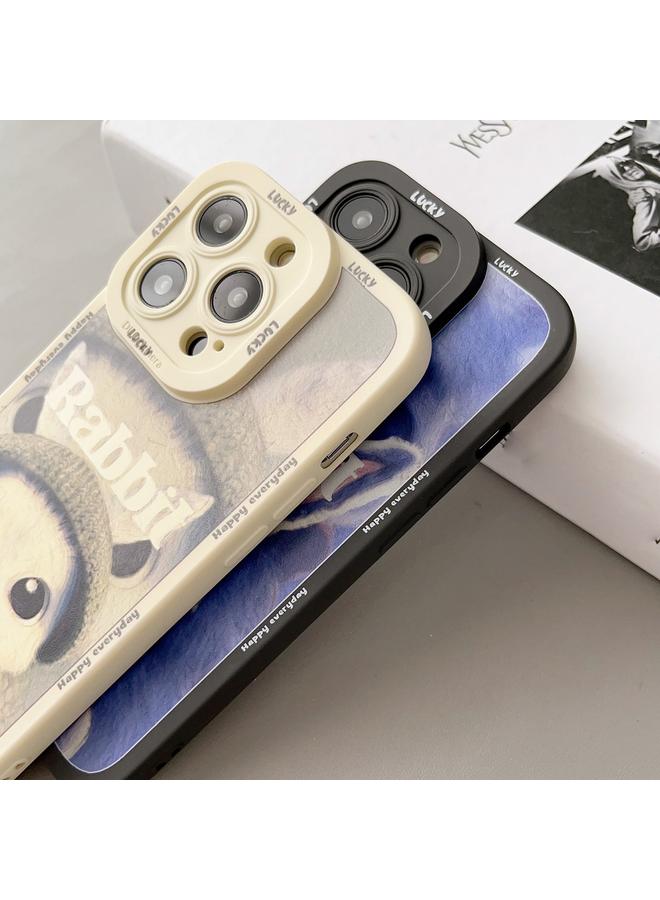 S-TOP Case For iPhone XS Max Liquid Silicone Oil Painting Rabbit Phone Case - Image 5