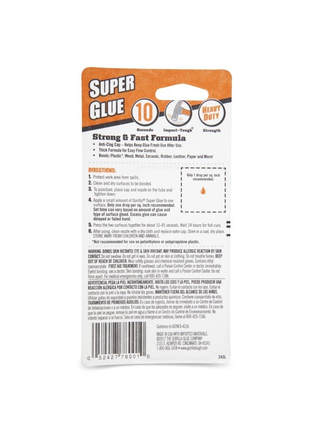 Gorilla Super Glue Clear 3G Tube 2 Pack 7800101 - Image 3