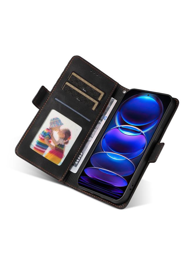 اس-توب جراب لهاتف Redmi Note 12 Explorer من الجلد المنقوش بنقشة معينية مرصعة بالنجوم - Image 4