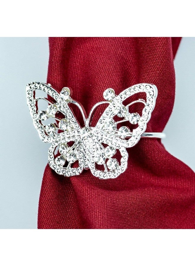 Yacanna Yacanna Butterfly Napkin Rings for Christmas, Holidays, Dinners, Parties - Set of 4 Napkin Holders  - Image 1