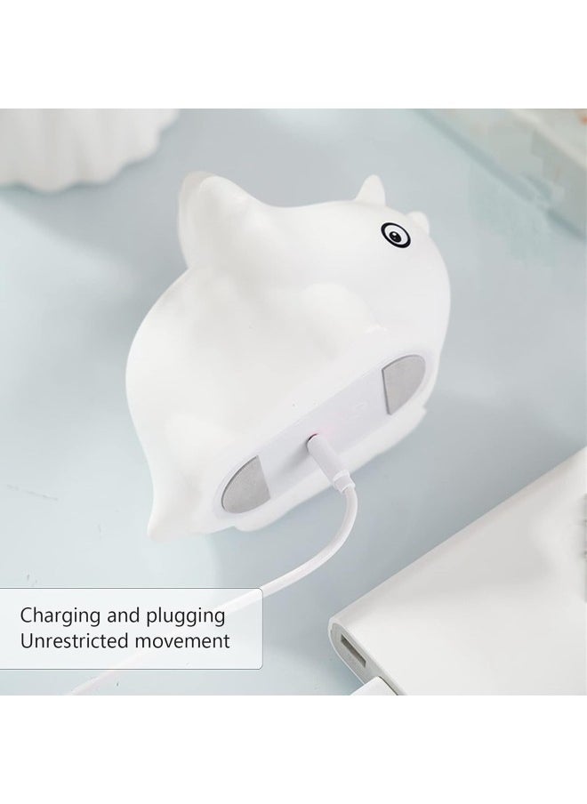 klarako - LED Night Light Touch Control Dinosaur Silicone Lamp Children for Bedroom Desktop Decor USB Charging Bedside Lamp Colorful + warm light - Image 1