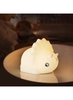 LED Night Light Touch Control Dinosaur Silicone Lamp Children for Bedroom Desktop Decor USB Charging Bedside Lamp Colorful + warm light