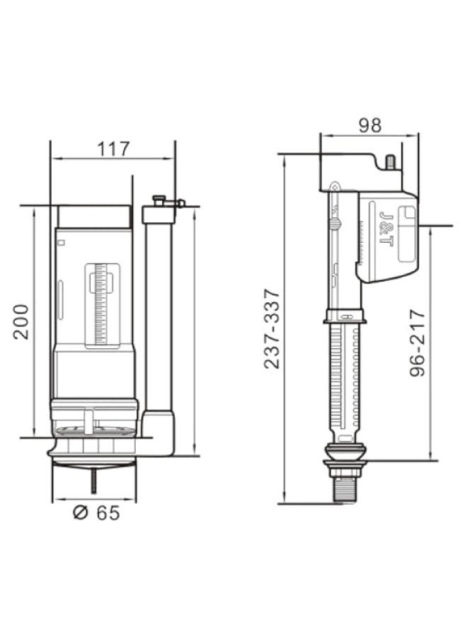 B BAGNO BFSM01 Dual Flush and Valve Bottom Inlet Toilet Tank Fitting Full Set - Image 2