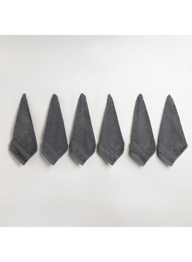 Boutique Blanche Grey 6 Piece Ultra Soft Face Towel Set 33*33 Cm - Image 5