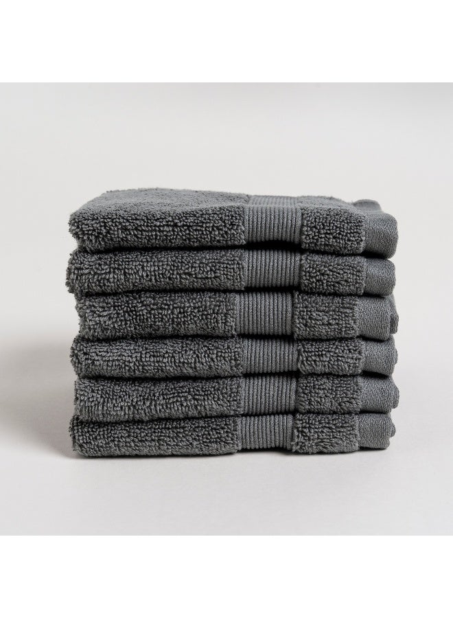 Boutique Blanche Grey 6 Piece Ultra Soft Face Towel Set 33*33 Cm - Image 3