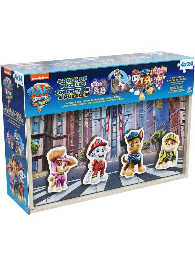 Spin Master Games باو باترول: الفيلم - مجموعة من 4 ألغاز خشبية للأطفال 24 قطعة مع شخصيات قابلة للتبديل للأطفال من سن 3 سنوات وما فوق - Image 1