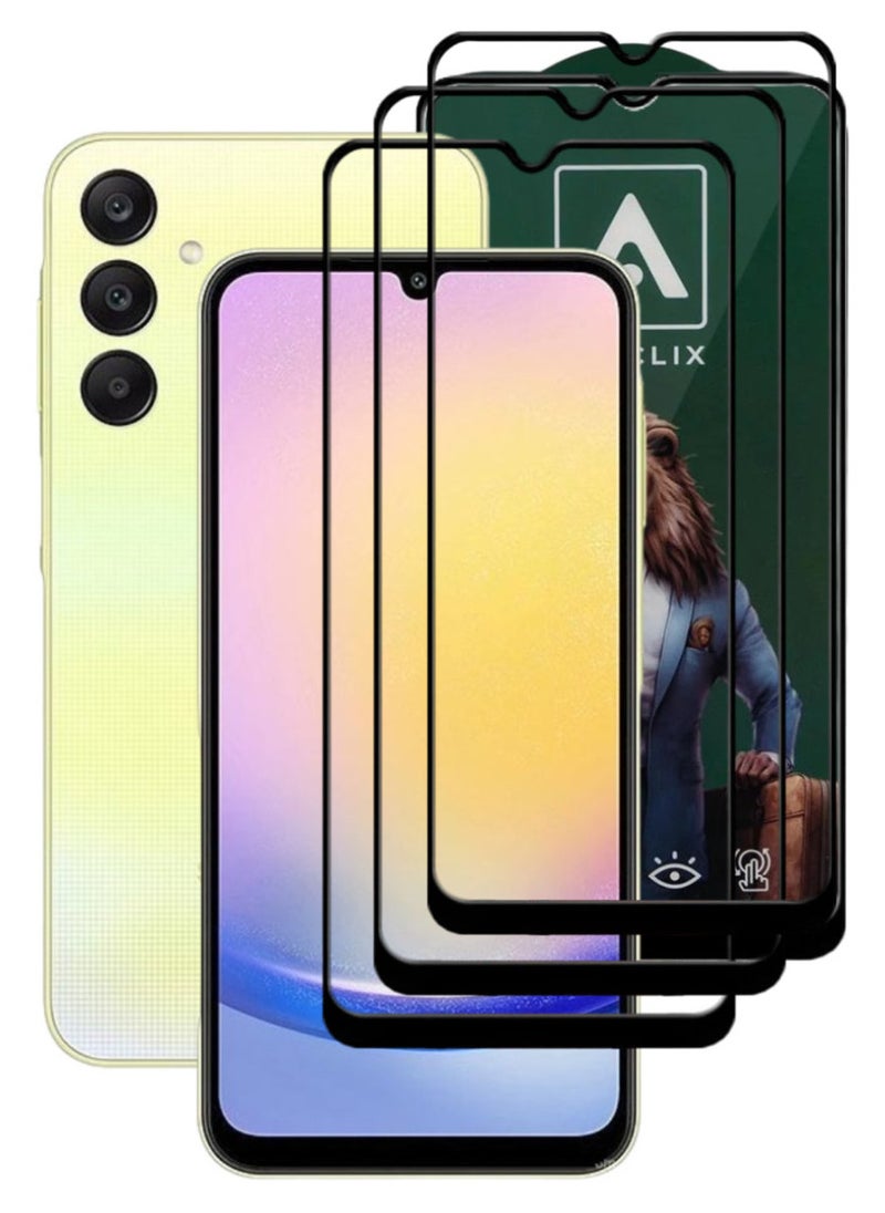 ACLIX 3 Pieces Antistatic ESD Dustproof Premium Quality High Definition Tempered Glass Screen Protector Designed For Samsung Galaxy A25 - Image 1