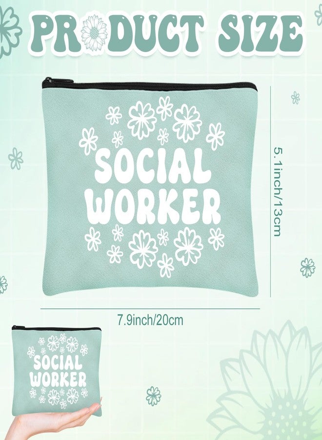 Abbylike 36 Pcs Social Worker Appreciation Gifts for Christmas Social Worker Month Makeup Bags Portable Cosmetic Canvas Pouch Travel Organizer Bulk for Party Favors for Women Girls(Muted Colors) - Image 2