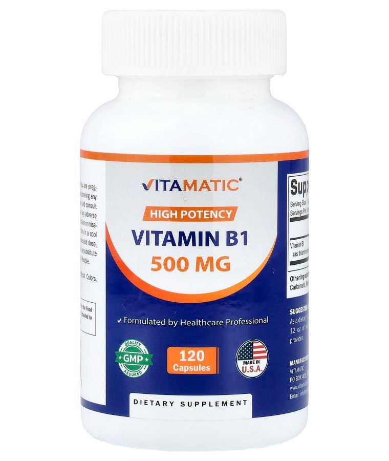 Vitamatic Vitamin B1 500 mg 120 Capsules