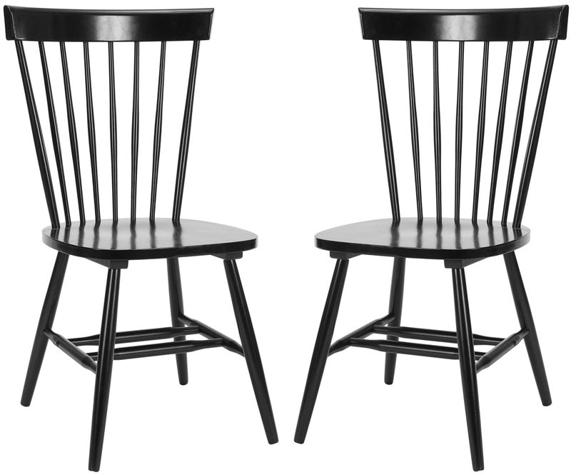 SAFAVIEH Parker Spindle Windsor Set of 2 Dining Chair 17 Black