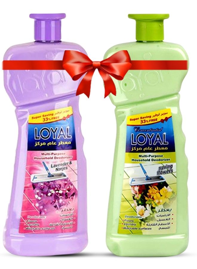 لويال بخاخ متعدد الاستخدامات للاستخدام المنزلي، عبوتان سعة 2100 مل، برائحة زهور الربيع والخزامى والنرجس