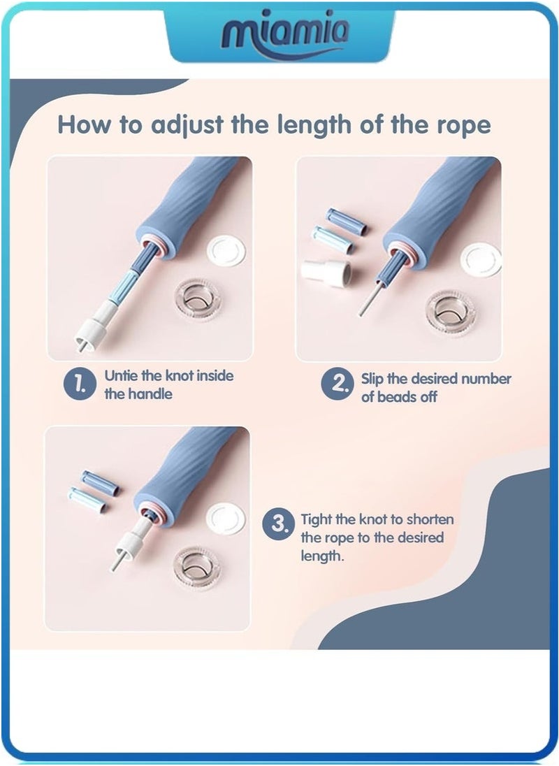 Soft Beaded Jump Rope, Adjustable Tangle Free Skipping Rope with Soft Anti-slip Handles, 9.2 Feet Segmented Kids Jumping Rope for Men, Women, Kids Keeping Fit, Training, حبل قفز (2-Pack)