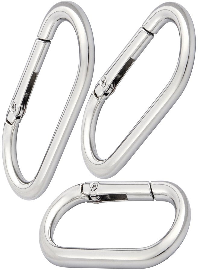 Hzopcw 3pcs Oval Keychain Clip, Metal Key Ring, Heavy Duty Keychain Clasp Spring O Snap Ring for Backpacks Handbag Bags Purses Straps Belts DIY Crafts- Silver - Image 1
