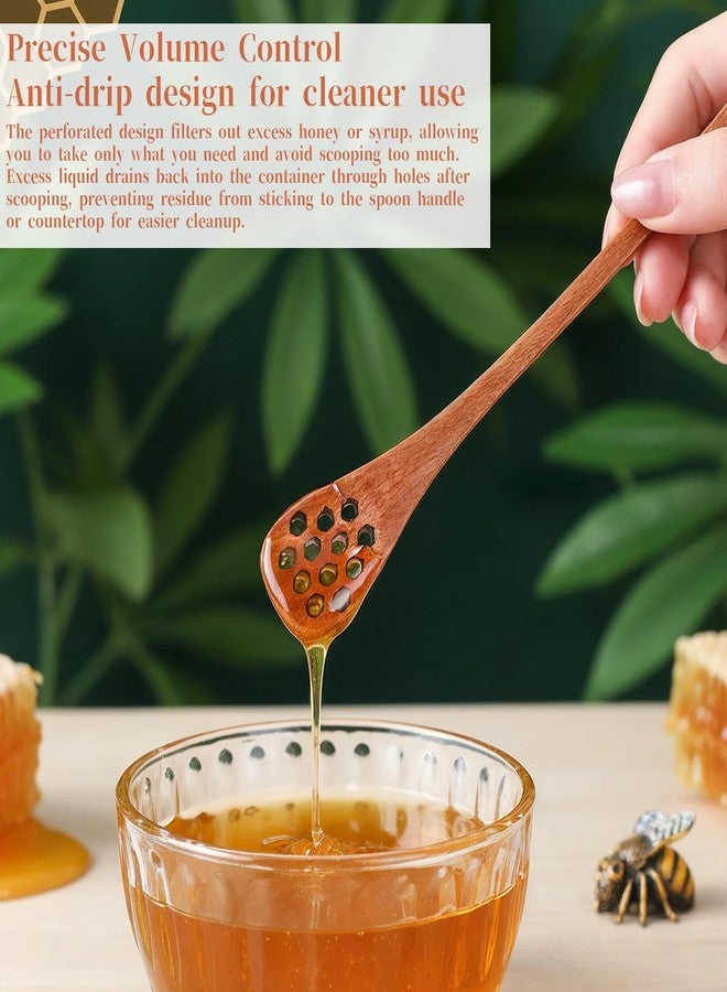 Tweruna 6 PCS Wood Honey Spoon Dipper, 7 Inch Honey Comb Sticks with Long Handle, Reusable Wooden Honey Stirrers Spoons for Tea Stirrers, Drizzler for Home Kitchen Tea Coffee - Image 4