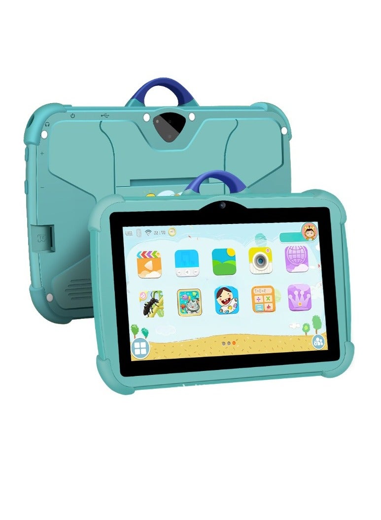 AROAQ C8 7 Inch Kids Tablet, 4GB RAM 64GB ROM Dual Camera Kids Touch Screen Pad, Anti Fall Shock Proof Octa Core Process Children Gaming Tablet Pc For Boys And Girls, (1pc, Blue) - Image 1