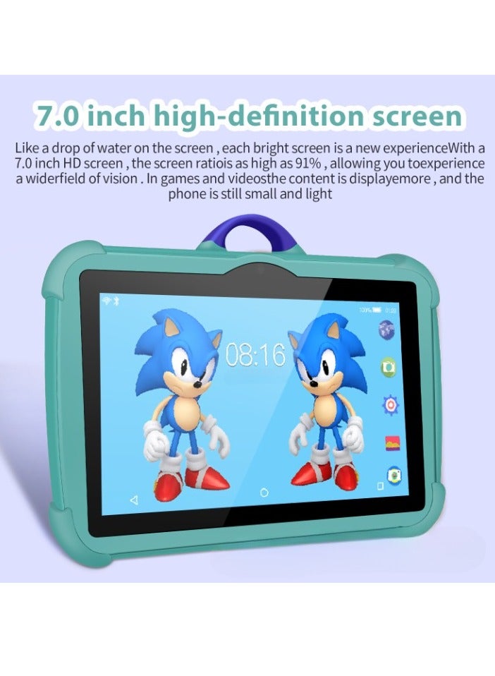 AROAQ C8 7 Inch Kids Tablet, 4GB RAM 64GB ROM Dual Camera Kids Touch Screen Pad, Anti Fall Shock Proof Octa Core Process Children Gaming Tablet Pc For Boys And Girls, (1pc, Blue) - Image 2