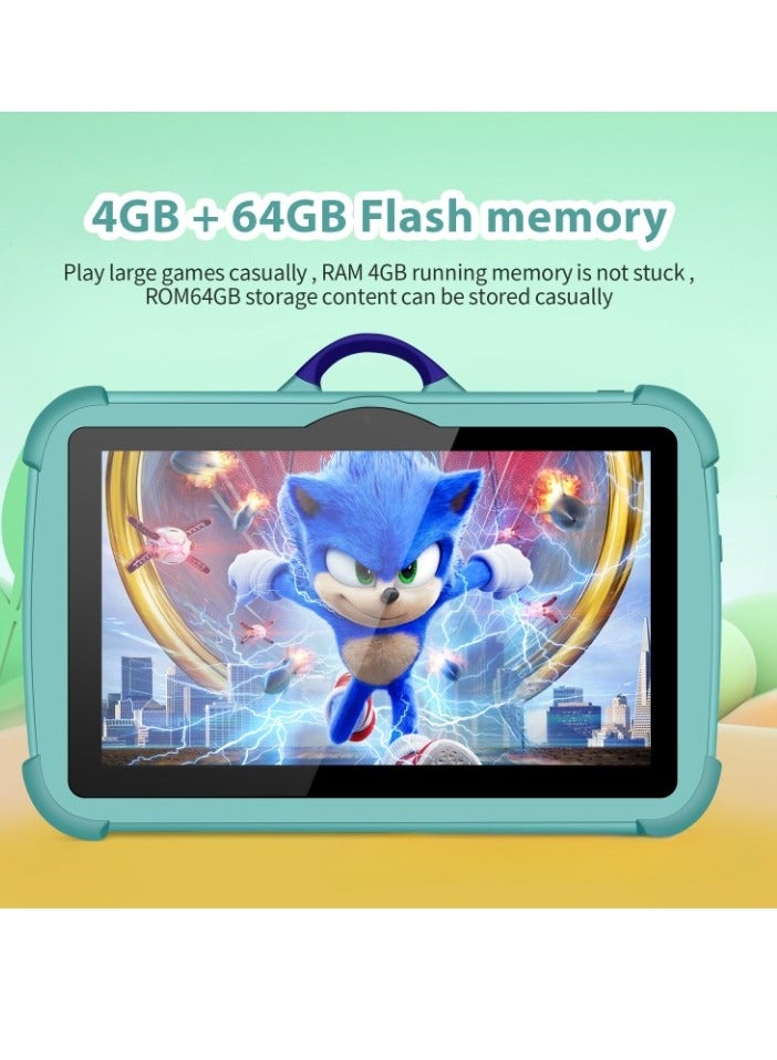 AROAQ C8 7 Inch Kids Tablet, 4GB RAM 64GB ROM Dual Camera Kids Touch Screen Pad, Anti Fall Shock Proof Octa Core Process Children Gaming Tablet Pc For Boys And Girls, (1pc, Blue) - Image 3