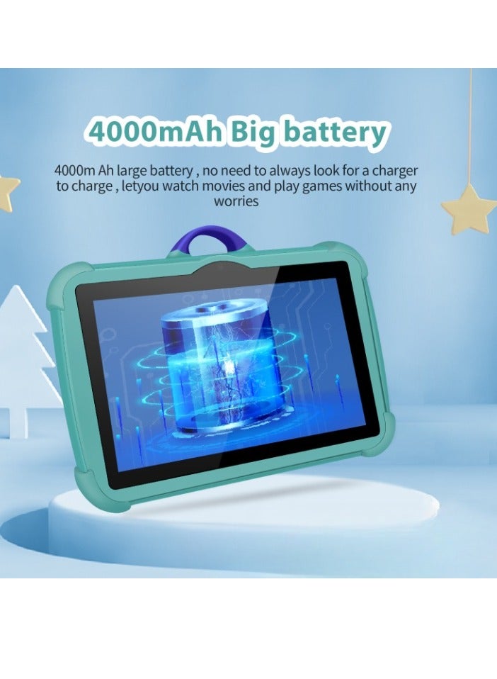 AROAQ C8 7 Inch Kids Tablet, 4GB RAM 64GB ROM Dual Camera Kids Touch Screen Pad, Anti Fall Shock Proof Octa Core Process Children Gaming Tablet Pc For Boys And Girls, (1pc, Blue) - Image 4