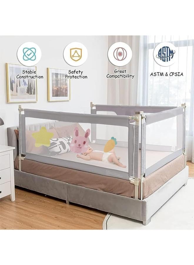 GGEROU Extra Tall Adjustable Toddler Bed Guard Rail (Pink, 70.8 Inch) - Image 2
