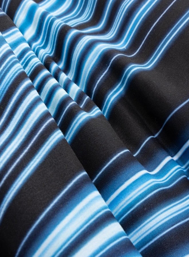 NTBED 3D Abstract Geometric Comforter Set Line Printed Microfiber Bedding Sets for Kids Adult,Blue Queen - Image 5